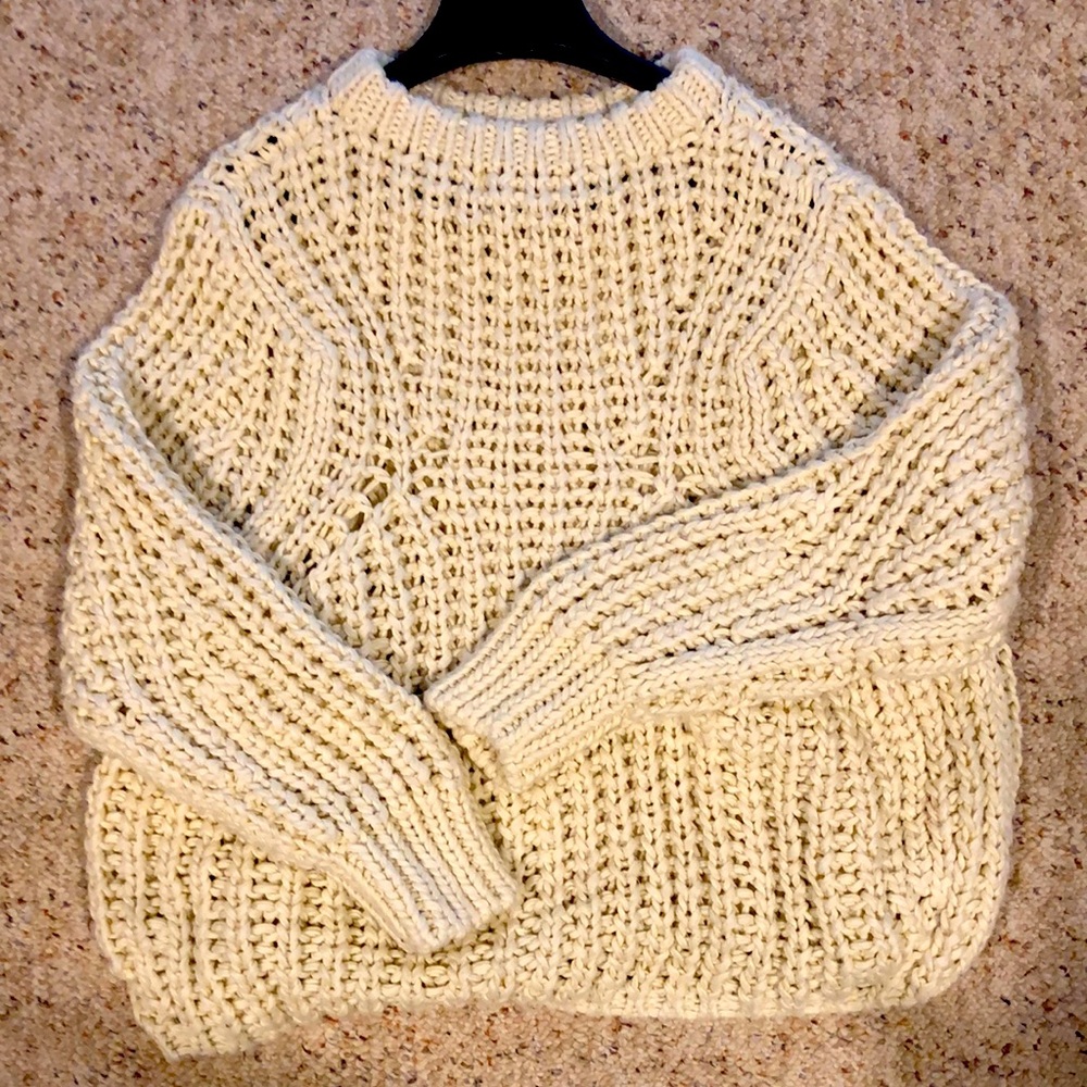 Large knit cream sweater